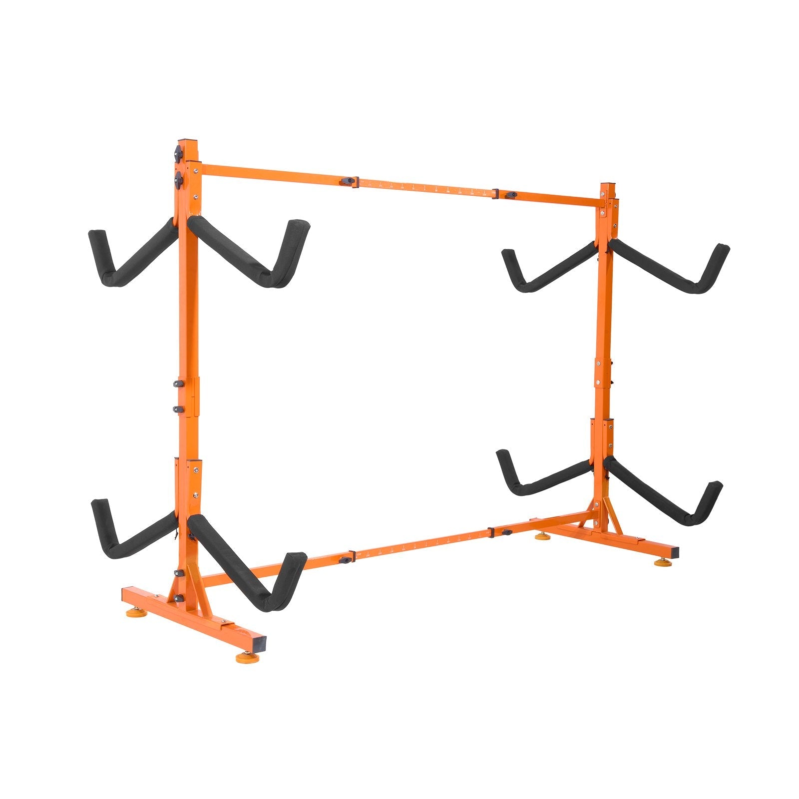 VEVOR Freestanding Kayak Storage Rack, Kayak Stand for 4 Kayak Canoe Paddleboard, Heavy-duty Steel Kayak Hanger Holder with Padded Arms and Adjustable Width, 220LBS Max Load, for Indoor Outdoor Garage 