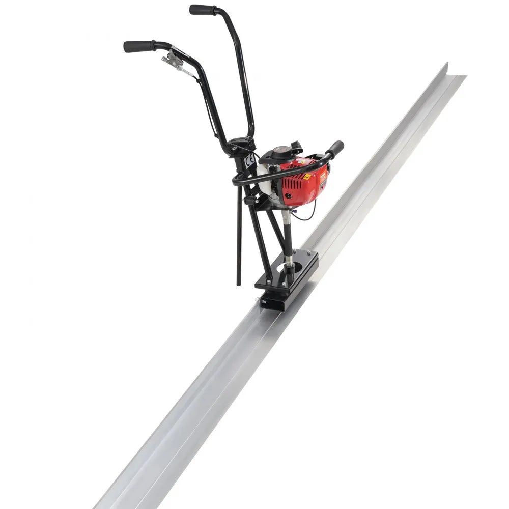 VEVOR Gas Concrete Power Screed, 11ft Aluminum Board Straight Edge Bar Set, 4 Stroke Cement Finishing Vibrating Motor with Height Adjustable Handles, High Efficient Concrete Tools 6500RPM