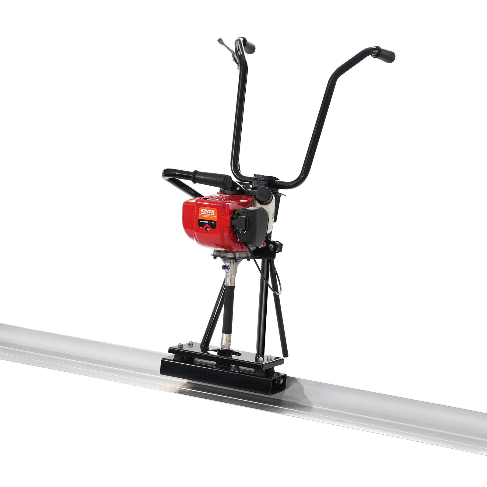 VEVOR Gas Concrete Power Screed, 8ft Aluminum Board Straight Edge Bar Set, 4 Stroke Cement Finishing Vibrating Motor with Height Adjustable Handles, High Efficient Concrete Tools 6500RPM 