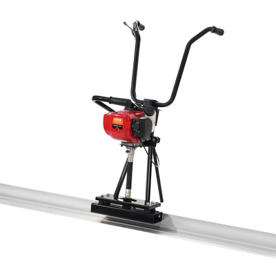 VEVOR Gas Concrete Power Screed, 8ft Aluminum Board Straight Edge Bar Set, 4 Stroke Cement Finishing Vibrating Motor with Height Adjustable Handles, High Efficient Concrete Tools 6500RPM 