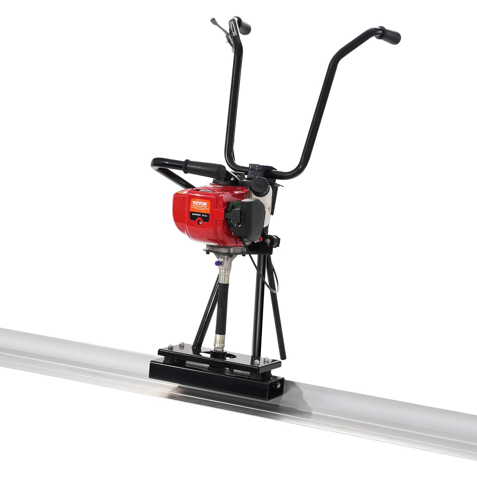 VEVOR Gas Concrete Power Screed, 6ft Aluminum Board Straight Edge Bar Set, 4 Stroke Cement Finishing Vibrating Motor with Height Adjustable Handles, High Efficient Concrete Tools 6500RPM 