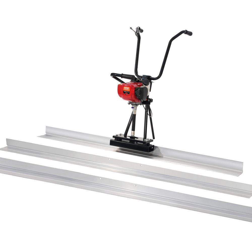 VEVOR Gas Concrete Power Screed, 6ft/8ft/11ft Aluminum Board Straight Edge Bar Set, 4 Stroke Cement Finishing Vibrating Motor w/ Height Adjustable Handles, High Efficient Concrete Tool 6500RPM 