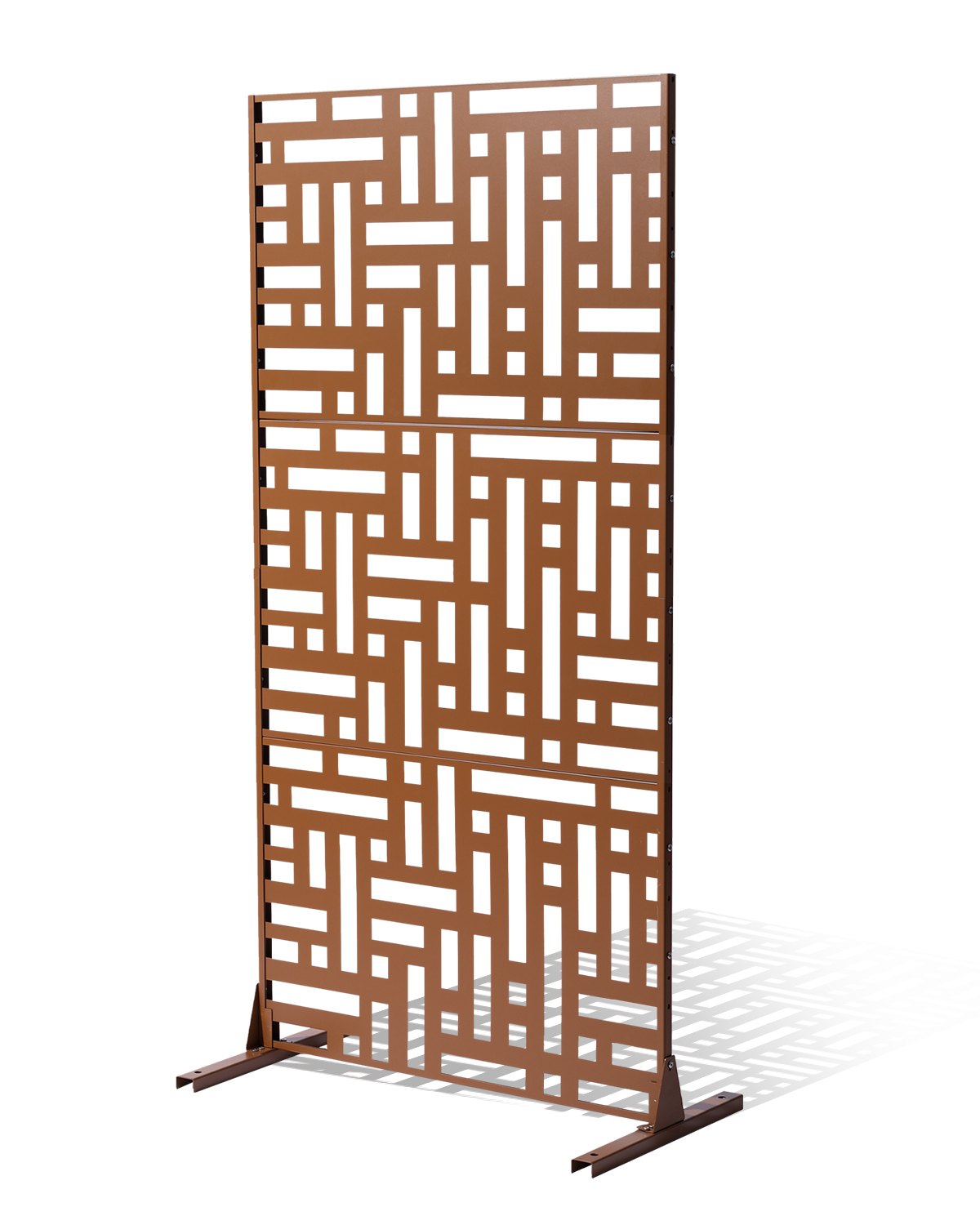 VEVOR Metal Privacy Screen 47" x 76" Outdoor Privacy Screens & Panels Brown 