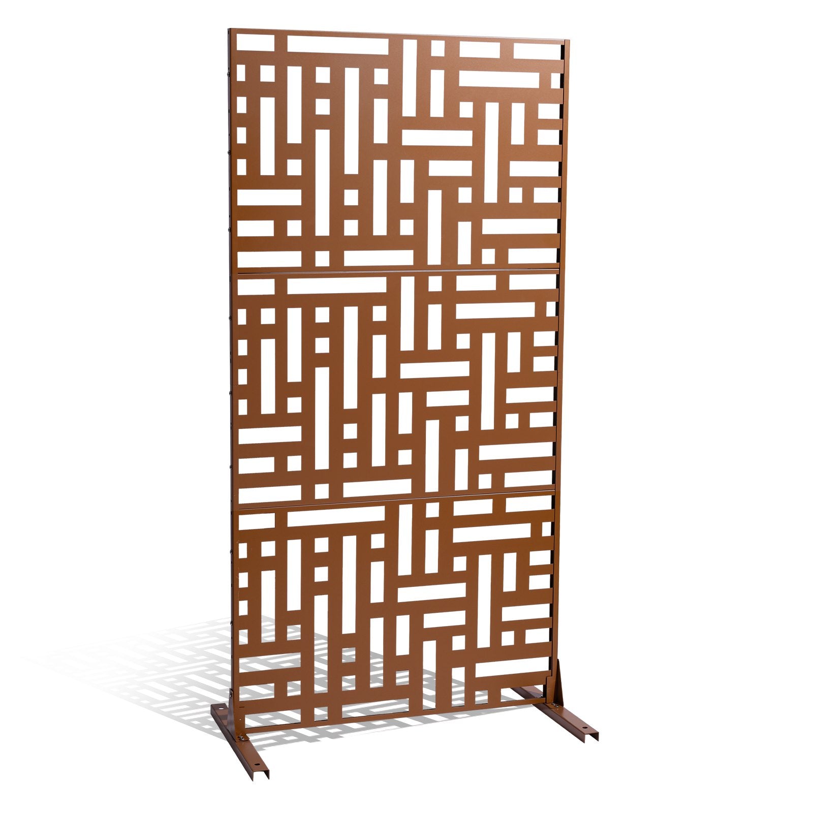 VEVOR Metal Privacy Screen 47" x 76" Outdoor Privacy Screens & Panels Brown 