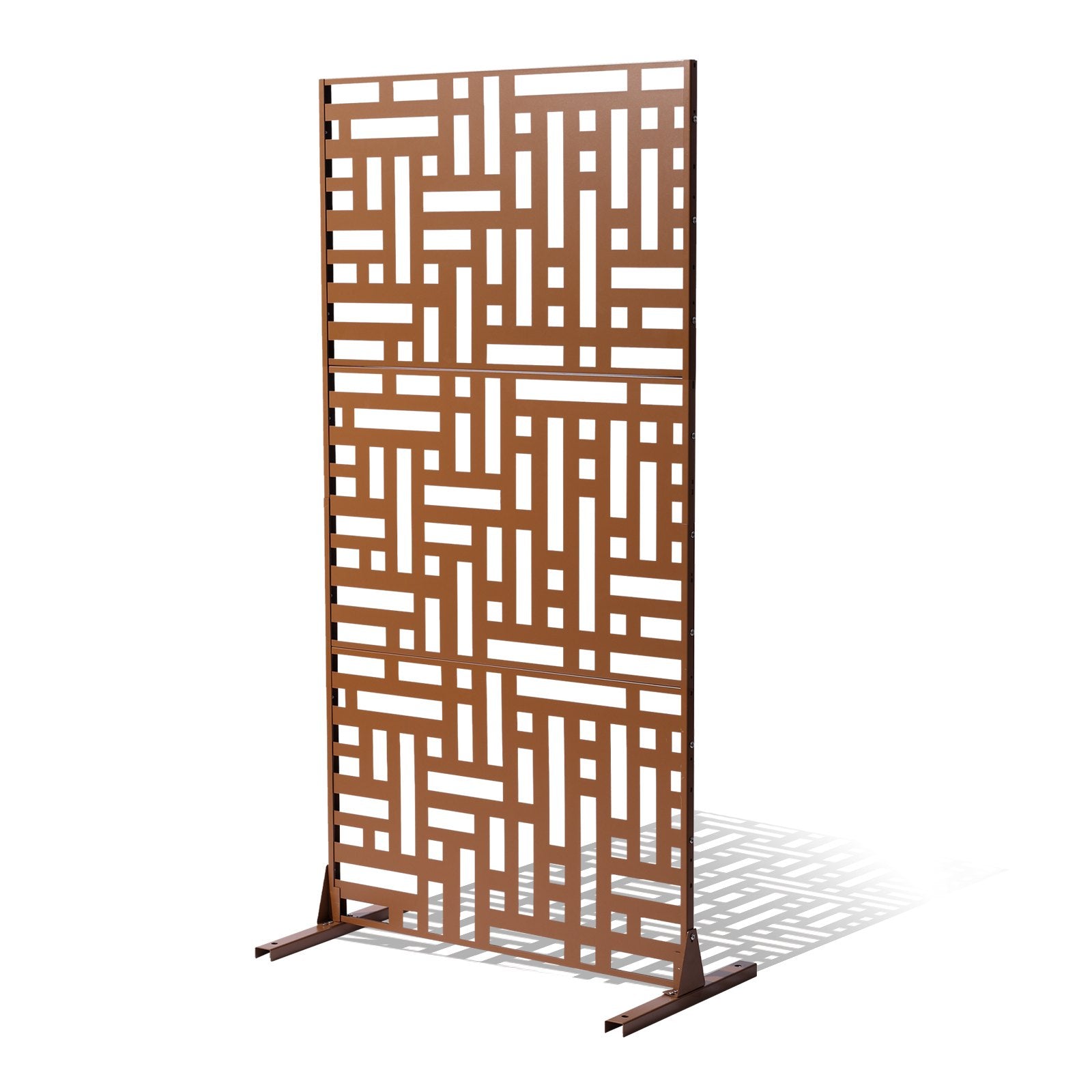 VEVOR Metal Privacy Screen 47" x 76" Outdoor Privacy Screens & Panels Brown 