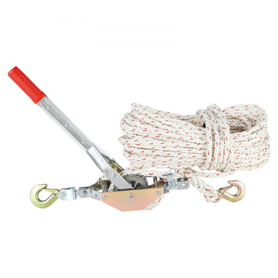 VEVOR Rope Puller, 3/4 Ton (1,653 lbs) Pulling Capacity, with 100' of 0.6" dia. Rope, 2 Hook, Come Along Winch, Heavy Duty Ratchet Power Puller Tool for Moving Boats, Securing Items, Transporting Logs 