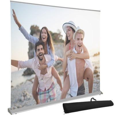 VEVOR Projector Screen, 110\" 16:9 4K/8K Ultra HDR, Pull Up Projector Screen, Portable Floor-Rising Projection Screen, Indoor Outdoor Movie Screen w/ Storage Bag for Home Backyard Theater Office 