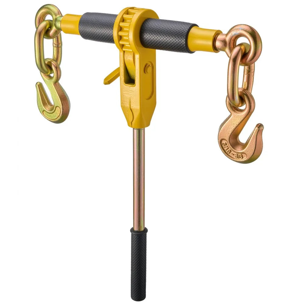 VEVOR Ratchet Chain Binder 2PCS, 3/8"-1/2" Heavy Duty Load Binders, with G80 Chains 12000 lbs Secure Load Limit, Labor-saving Anti-skid Handle, Tie Down Hauling Chain Binders for Flatbed Truck Trailer