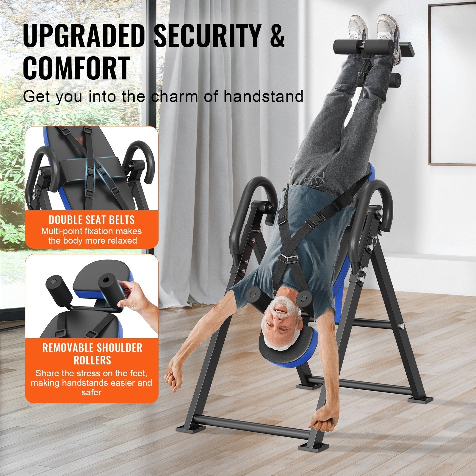 VEVOR Inversion Table Foldable Strength Training Equipment Hang Exercise Bench 