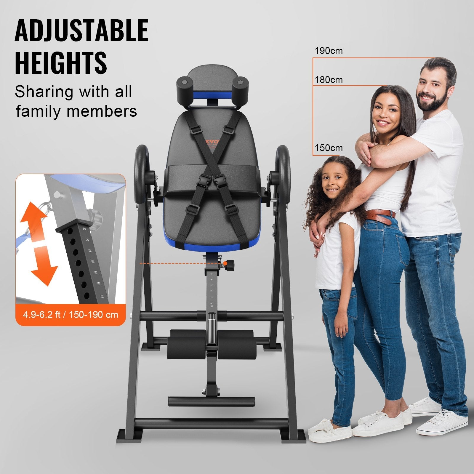 VEVOR Inversion Table Foldable Strength Training Equipment Hang Exercise Bench 