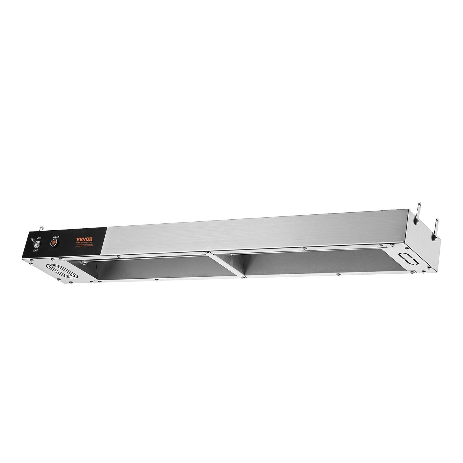 VEVOR French Fry Food Warmer, 850W Commercial Strip Food Heating Lamp, Electric Stainless Steel Warming Light Dump Station, Overhead 104-122°F Fries Warmer for Chip Buffet Kitchen Restaurant, Silver 