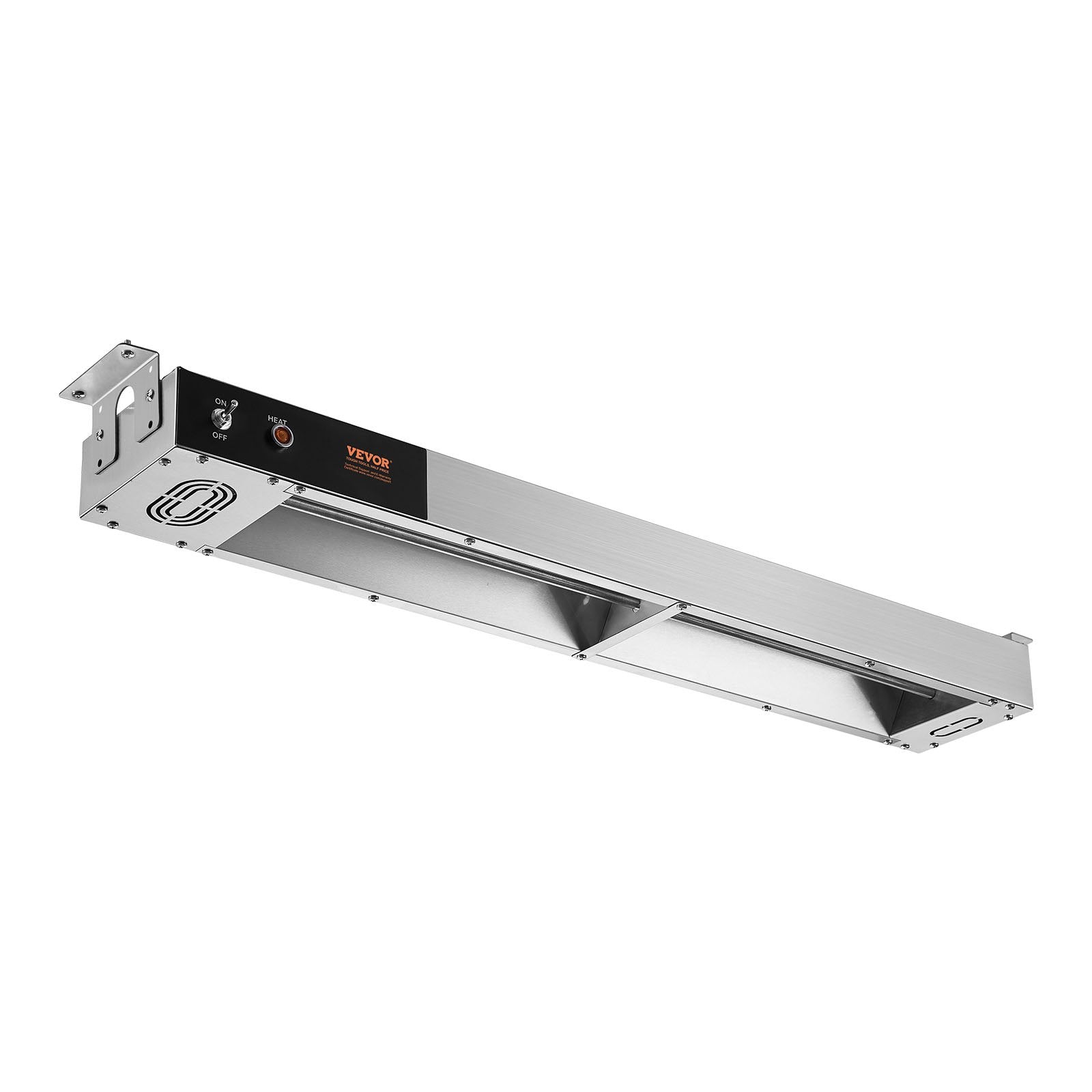 VEVOR French Fry Food Warmer, 850W Commercial Strip Food Heating Lamp, Electric Stainless Steel Warming Light Dump Station, Overhead 104-122°F Fries Warmer for Chip Buffet Kitchen Restaurant, Silver 