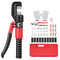 VEVOR Crimping Tool, AWG12-2/0 Copper And Aluminum Terminal Battery Lug Hydraulic Crimper, with a Cutting Pliers, Gloves, 10pcs Copper Ring Connectors, 8 x Heat Shrink Sleeves and a Blow Moulded Case