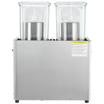 VEVOR Commercial Beverage Dispenser, 13.6 Qt 12L 2 Tanks Ice Tea Drink Machine, 280W 304 Stainless Steel Juice Dispenser with 41?-53.6? Thermostat Controller, for Cold Drink Restaurant Hotel Party 
