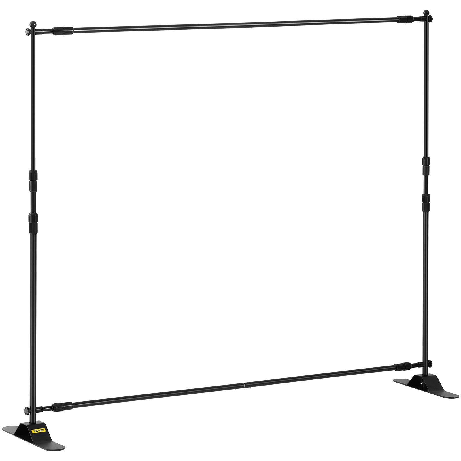 VEVOR 8×8feet Banner Stand Adjustable Display Backdrop Lightweight Portable Trade Show Wall for Photography(8' Banner Stand), Black 