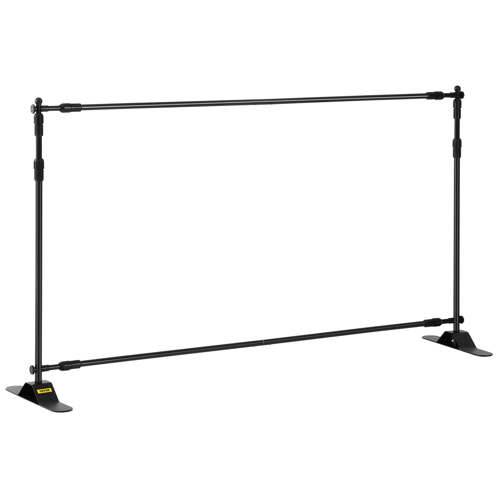 VEVOR 8×8feet Banner Stand Adjustable Display Backdrop Lightweight Portable Trade Show Wall for Photography(8' Banner Stand), Black 