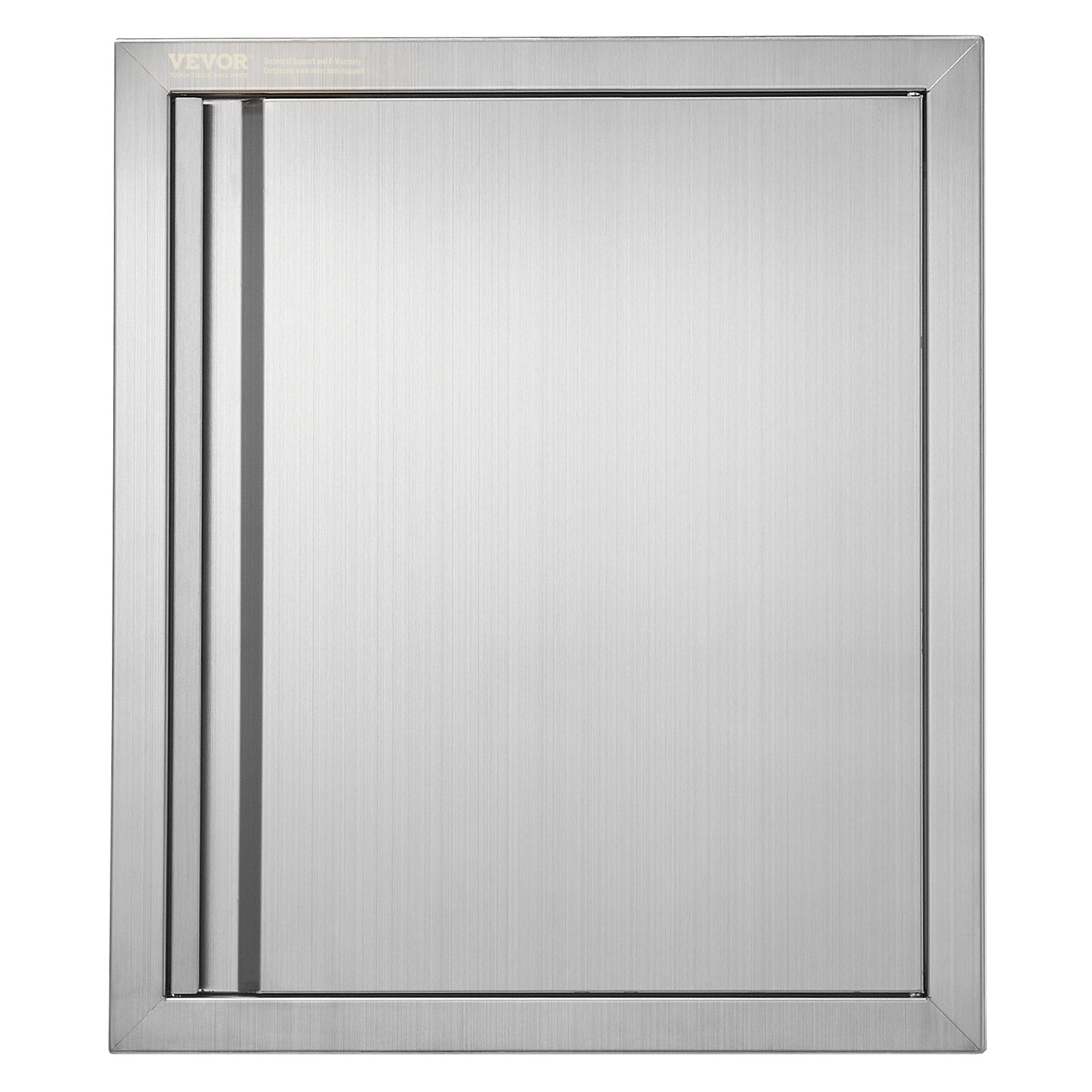 VEVOR BBQ Access Door, 18W x 21H Inch Single Outdoor Kitchen Door, Stainless Steel Flush Mount Door, Wall Vertical Door with Recessed Handle, for BBQ Island, Grilling Station, Outside Cabinet 