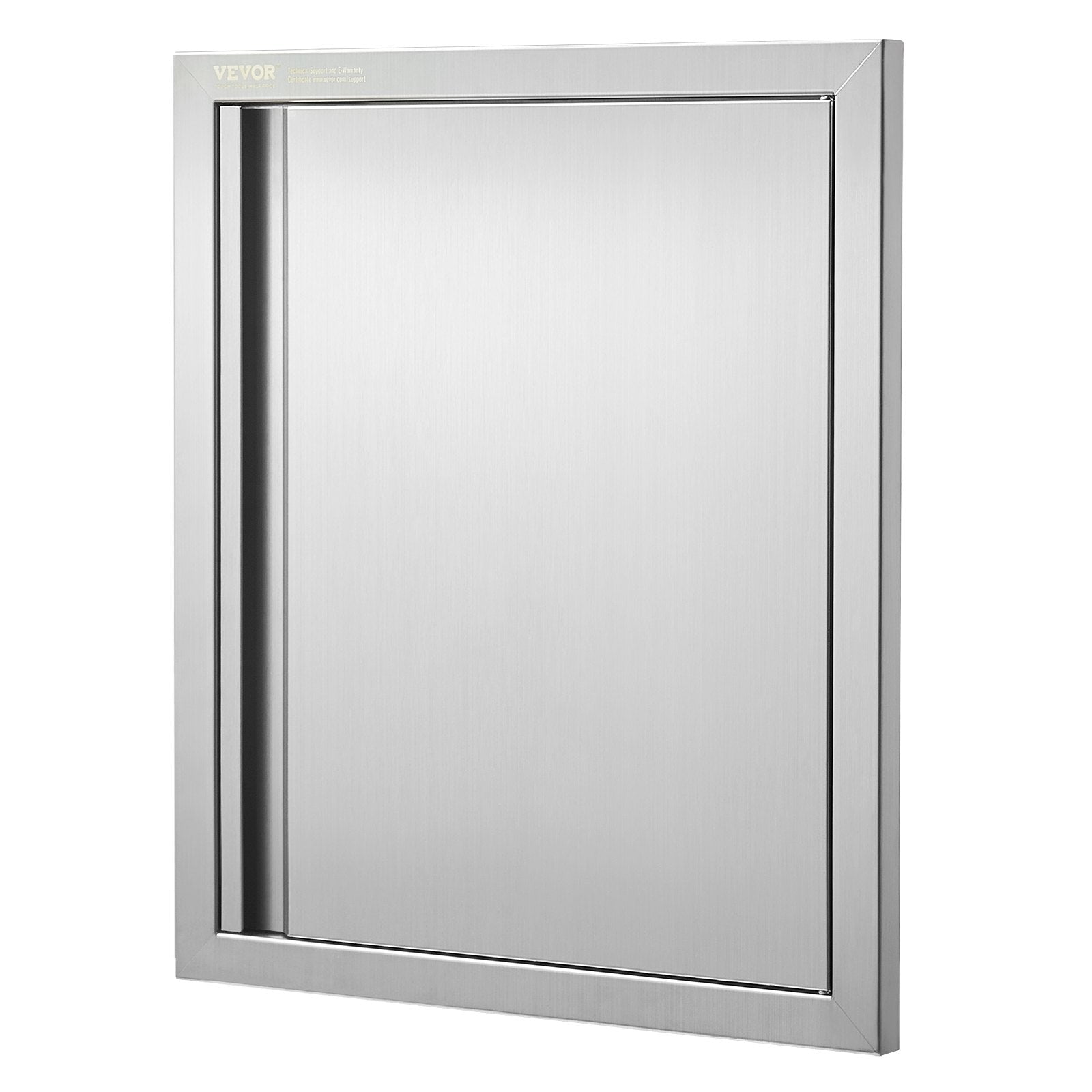 VEVOR BBQ Access Door, 18W x 21H Inch Single Outdoor Kitchen Door, Stainless Steel Flush Mount Door, Wall Vertical Door with Recessed Handle, for BBQ Island, Grilling Station, Outside Cabinet 