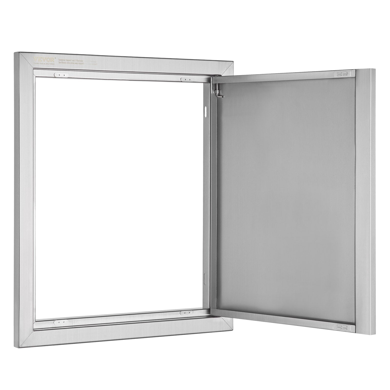 VEVOR BBQ Access Door, 18W x 21H Inch Single Outdoor Kitchen Door, Stainless Steel Flush Mount Door, Wall Vertical Door with Recessed Handle, for BBQ Island, Grilling Station, Outside Cabinet 