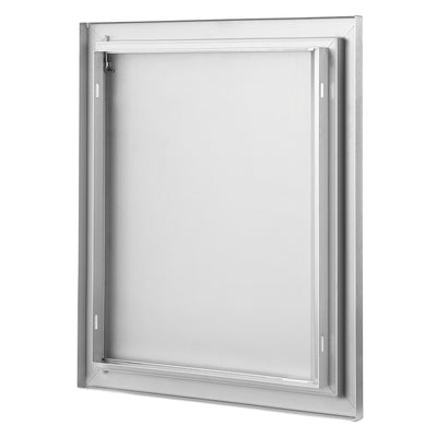 VEVOR BBQ Access Door, 18W x 21H Inch Single Outdoor Kitchen Door, Stainless Steel Flush Mount Door, Wall Vertical Door with Recessed Handle, for BBQ Island, Grilling Station, Outside Cabinet 