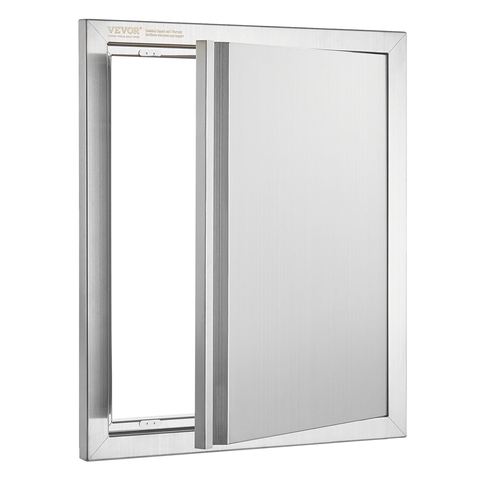 VEVOR BBQ Access Door, 18W x 21H Inch Single Outdoor Kitchen Door, Stainless Steel Flush Mount Door, Wall Vertical Door with Recessed Handle, for BBQ Island, Grilling Station, Outside Cabinet 