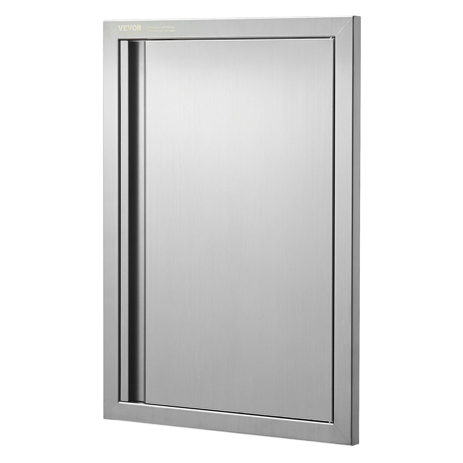 VEVOR BBQ Access Door, 17W x 24H Inch Single Outdoor Kitchen Door, Stainless Steel Flush Mount Door, Wall Vertical Door with Recessed Handle, for BBQ Island, Grilling Station, Outside Cabinet 