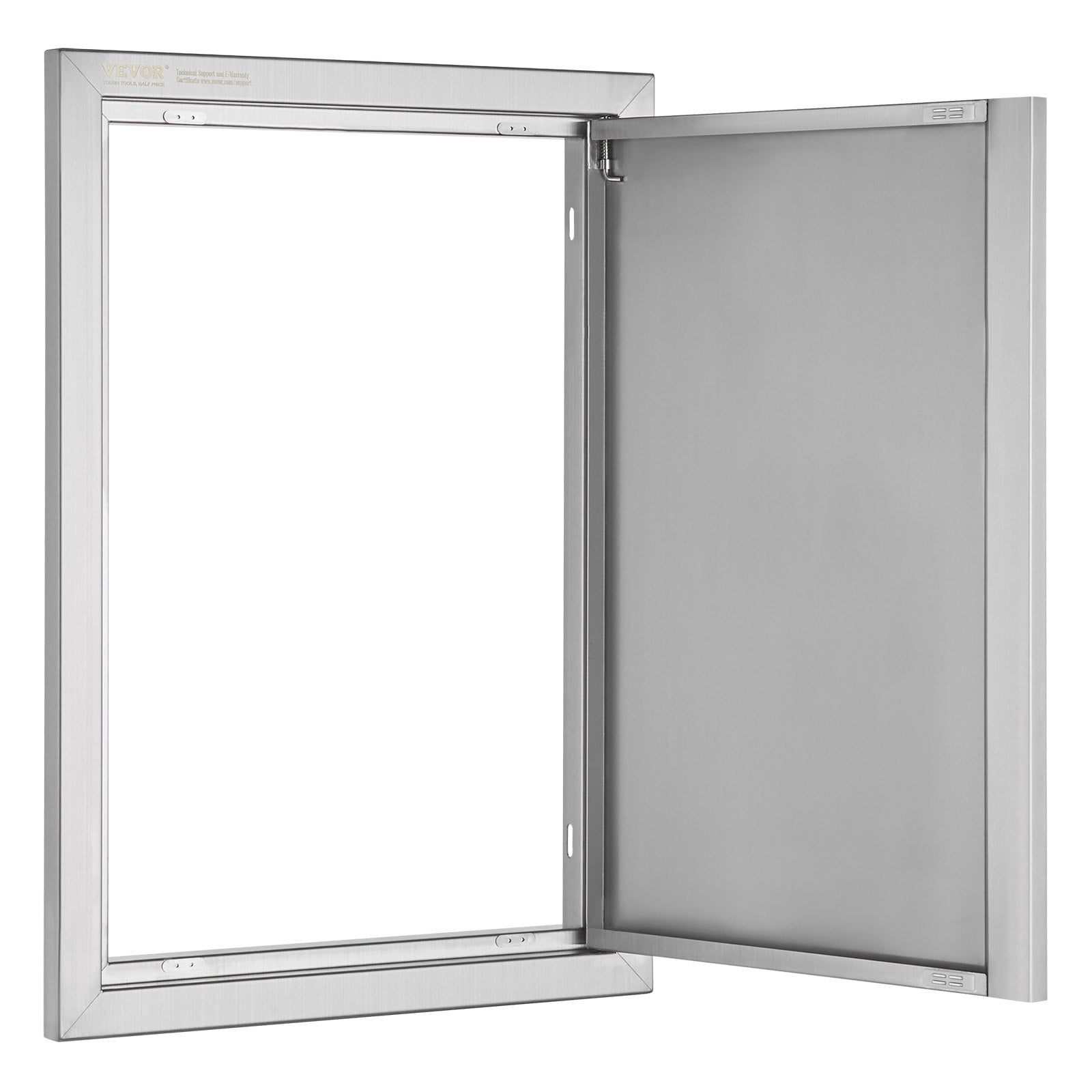 VEVOR BBQ Access Door, 17W x 24H Inch Single Outdoor Kitchen Door, Stainless Steel Flush Mount Door, Wall Vertical Door with Recessed Handle, for BBQ Island, Grilling Station, Outside Cabinet 