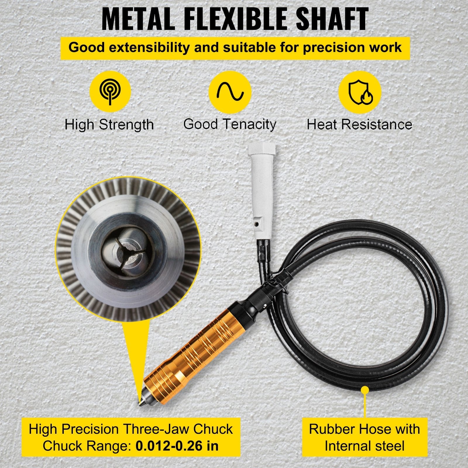 VEVOR S-R Hanging Flex Shaft Grinder 230W Rotary Tool with Stepless Speed Foot Pedal Rotary Carver 0-180000rmp for Carving, Buffing,Drilling,Polishing (6mm flexshaft), Grey 