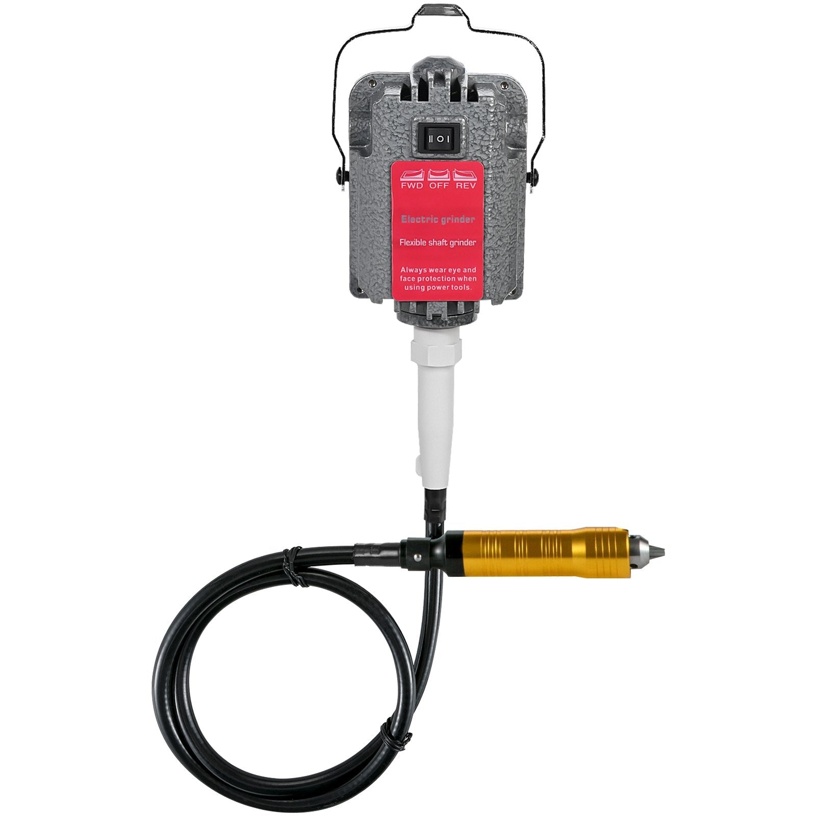 VEVOR S-R Hanging Flex Shaft Grinder 230W Rotary Tool with Stepless Speed Foot Pedal Rotary Carver 0-180000rmp for Carving, Buffing,Drilling,Polishing (6mm flexshaft), Grey 