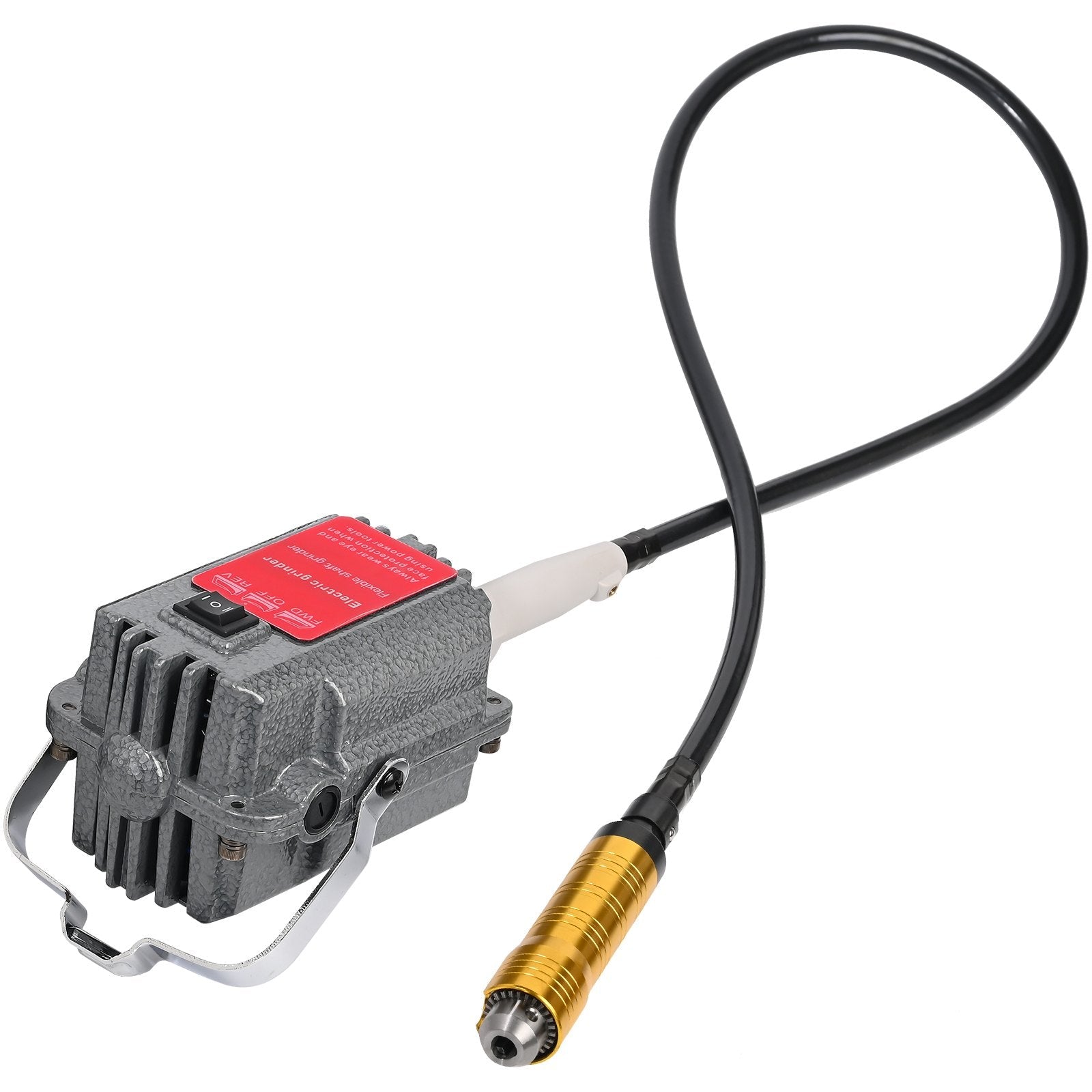 VEVOR S-R Hanging Flex Shaft Grinder 230W Rotary Tool with Stepless Speed Foot Pedal Rotary Carver 0-180000rmp for Carving, Buffing,Drilling,Polishing (6mm flexshaft), Grey 