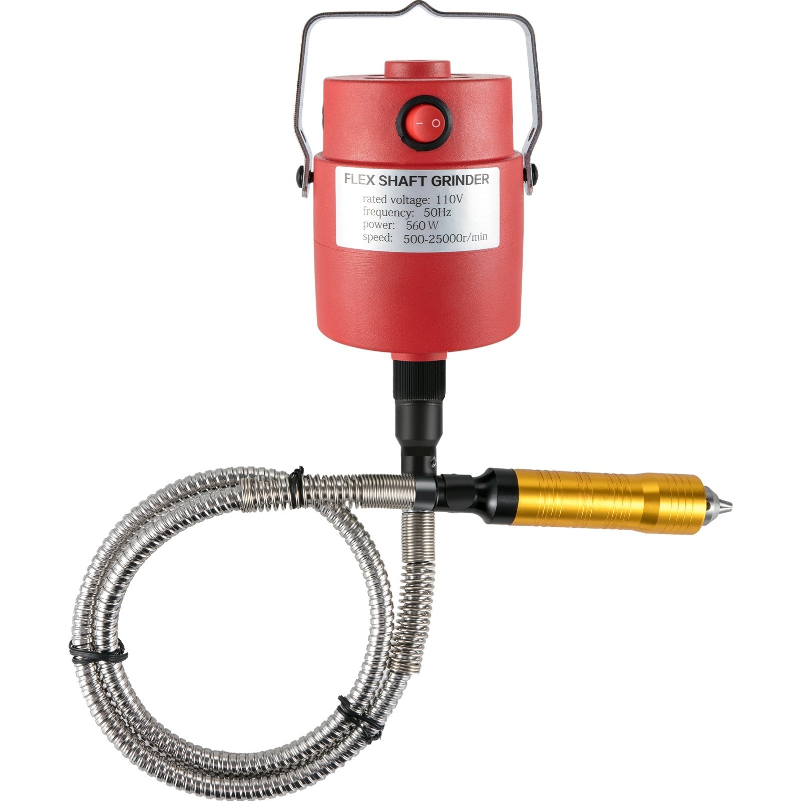 VEVOR Flex Shaft 560W Rotary Tool with 1/4" 3-Jaw Chuck & Stepless Speed Foot Pedal Rotary Carver 500-25000RPM  Hanging Grinding Machine 131PCS Accessories for Carving, Buffing,Drilling,Polishing 
