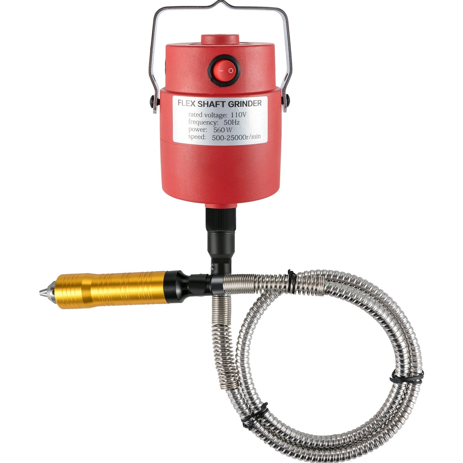 VEVOR Flex Shaft 560W Rotary Tool with 1/4" 3-Jaw Chuck & Stepless Speed Foot Pedal Rotary Carver 500-25000RPM  Hanging Grinding Machine 131PCS Accessories for Carving, Buffing,Drilling,Polishing 
