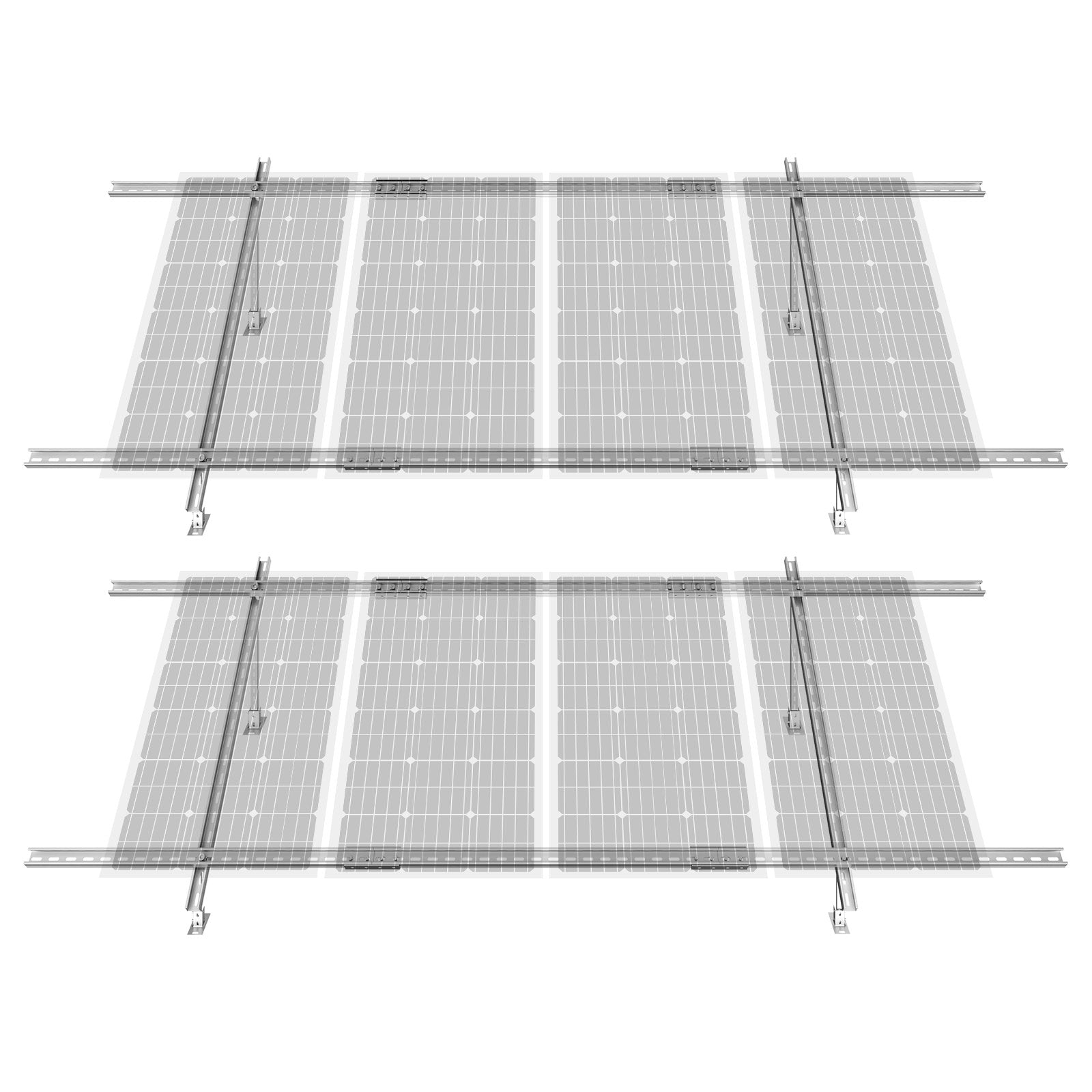 VEVOR 2 Sets Multi-Pieces Solar Panel Mounting Brackets 30°-60° Adjustable 