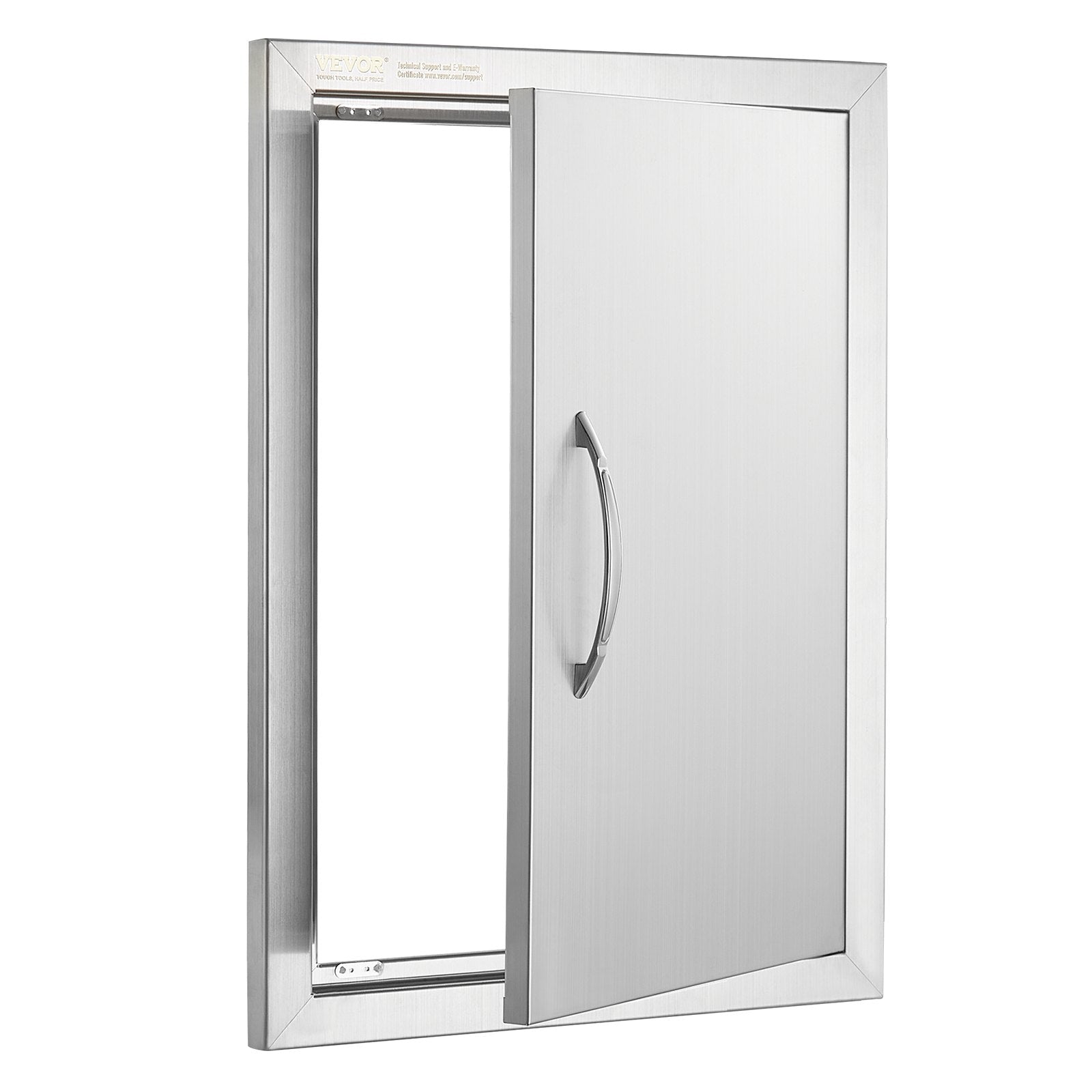 VEVOR BBQ Access Door, 16W x 22H Inch Single Outdoor Kitchen Door, Stainless Steel Flush Mount Door, Wall Vertical Door with Handle, for BBQ Island, Grilling Station, Outside Cabinet 