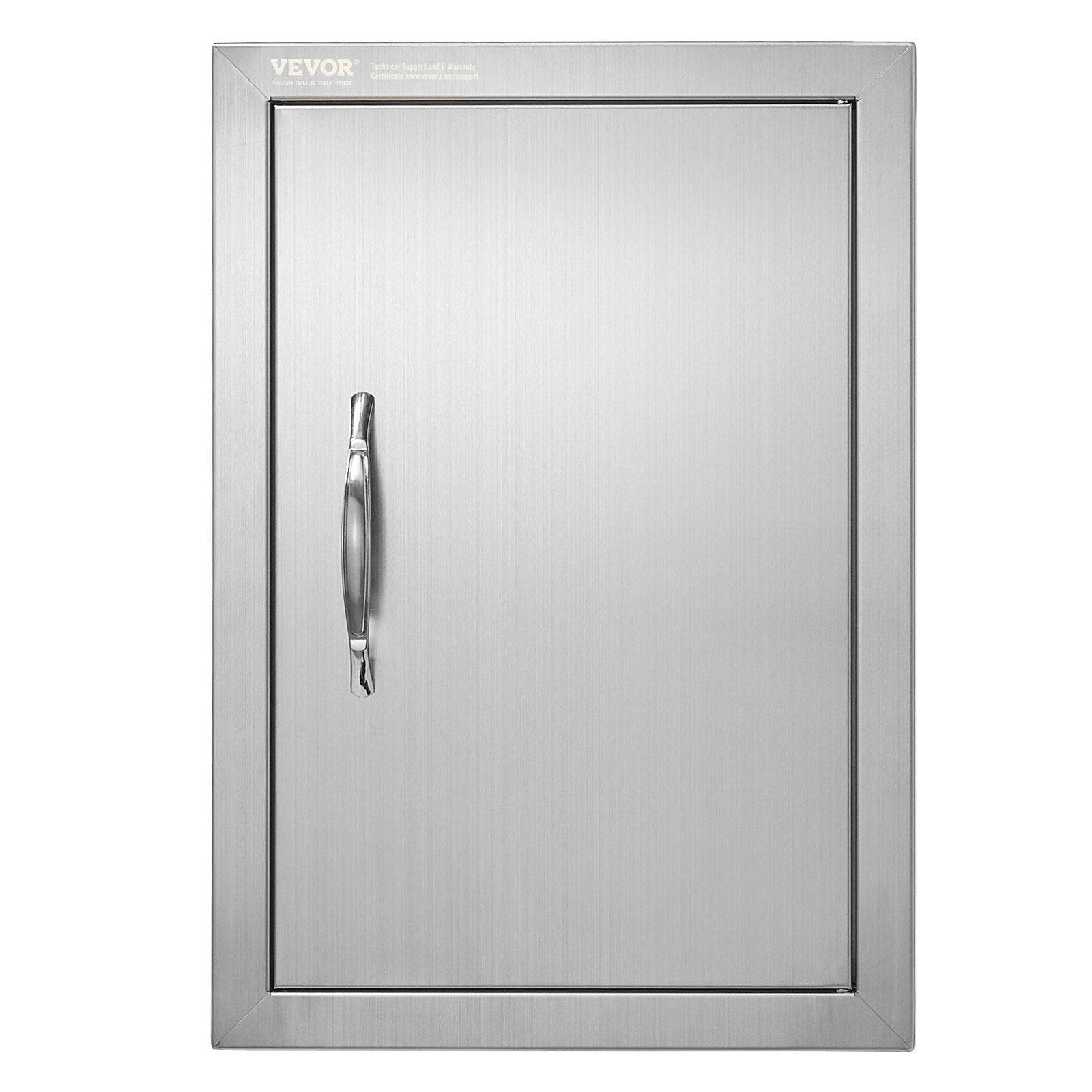VEVOR BBQ Access Door, 14W x 20H Inch Single Outdoor Kitchen Door, Stainless Steel Flush Mount Door, Wall Vertical Door with Handle, for BBQ Island, Grilling Station, Outside Cabinet 