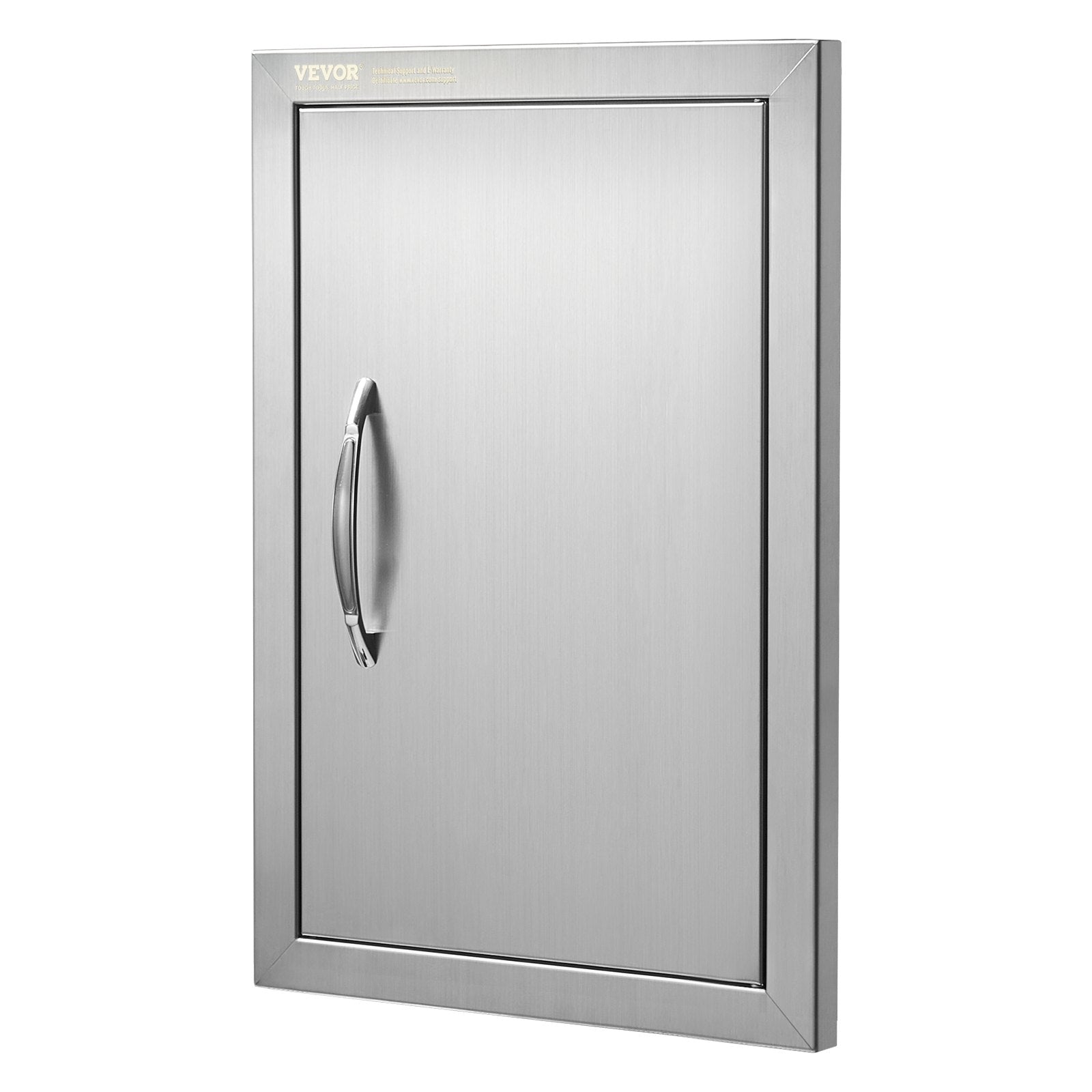 VEVOR BBQ Access Door, 14W x 20H Inch Single Outdoor Kitchen Door, Stainless Steel Flush Mount Door, Wall Vertical Door with Handle, for BBQ Island, Grilling Station, Outside Cabinet 