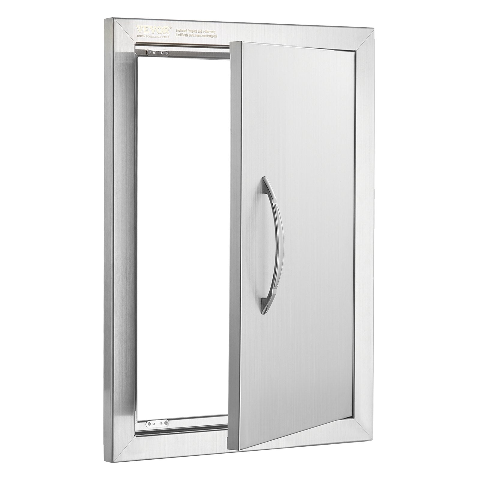 VEVOR BBQ Access Door, 14W x 20H Inch Single Outdoor Kitchen Door, Stainless Steel Flush Mount Door, Wall Vertical Door with Handle, for BBQ Island, Grilling Station, Outside Cabinet 