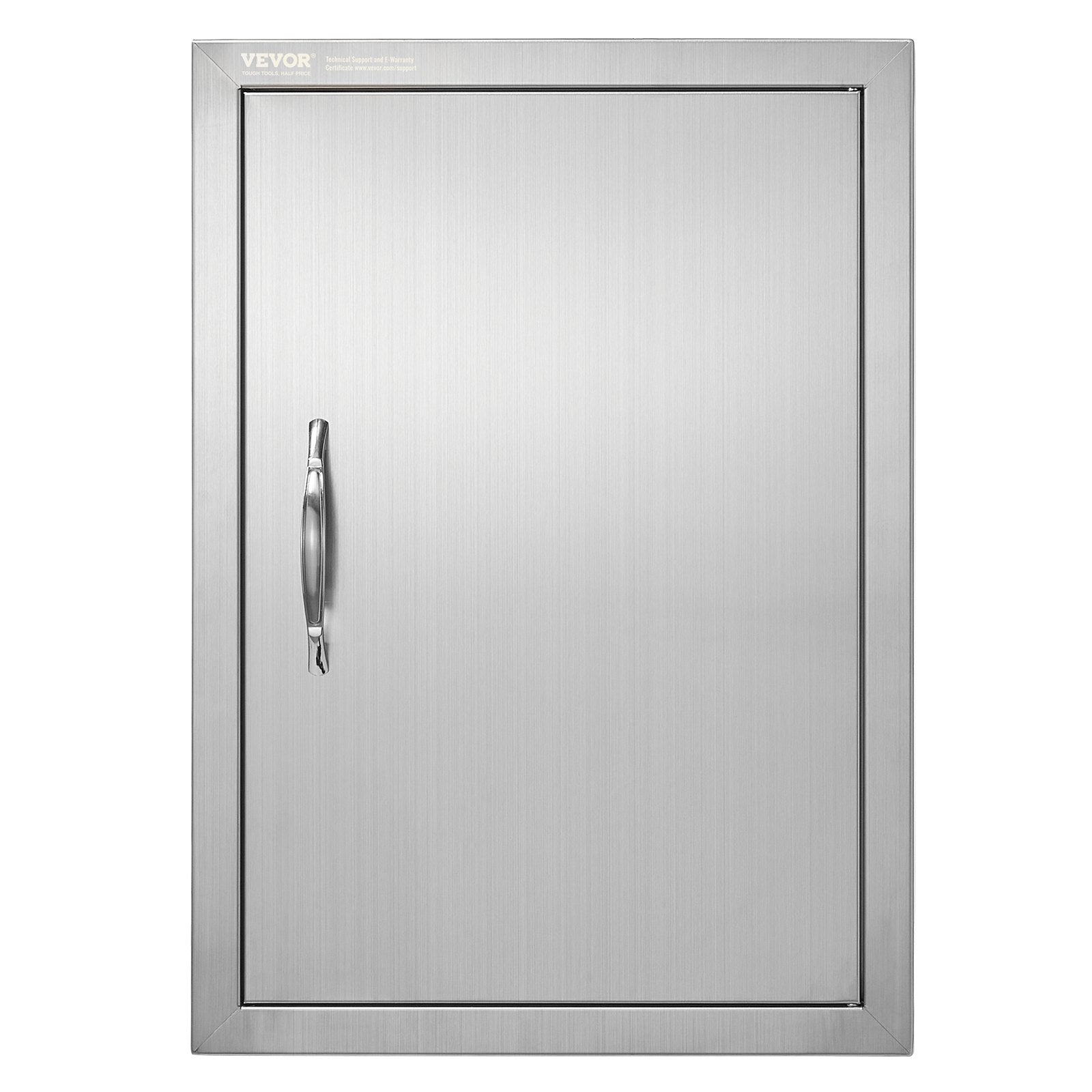 VEVOR BBQ Access Door, 18W x 24H Inch Single Outdoor Kitchen Door, Stainless Steel Flush Mount Door, Wall Vertical Door with Handle, for BBQ Island, Grilling Station, Outside Cabinet 