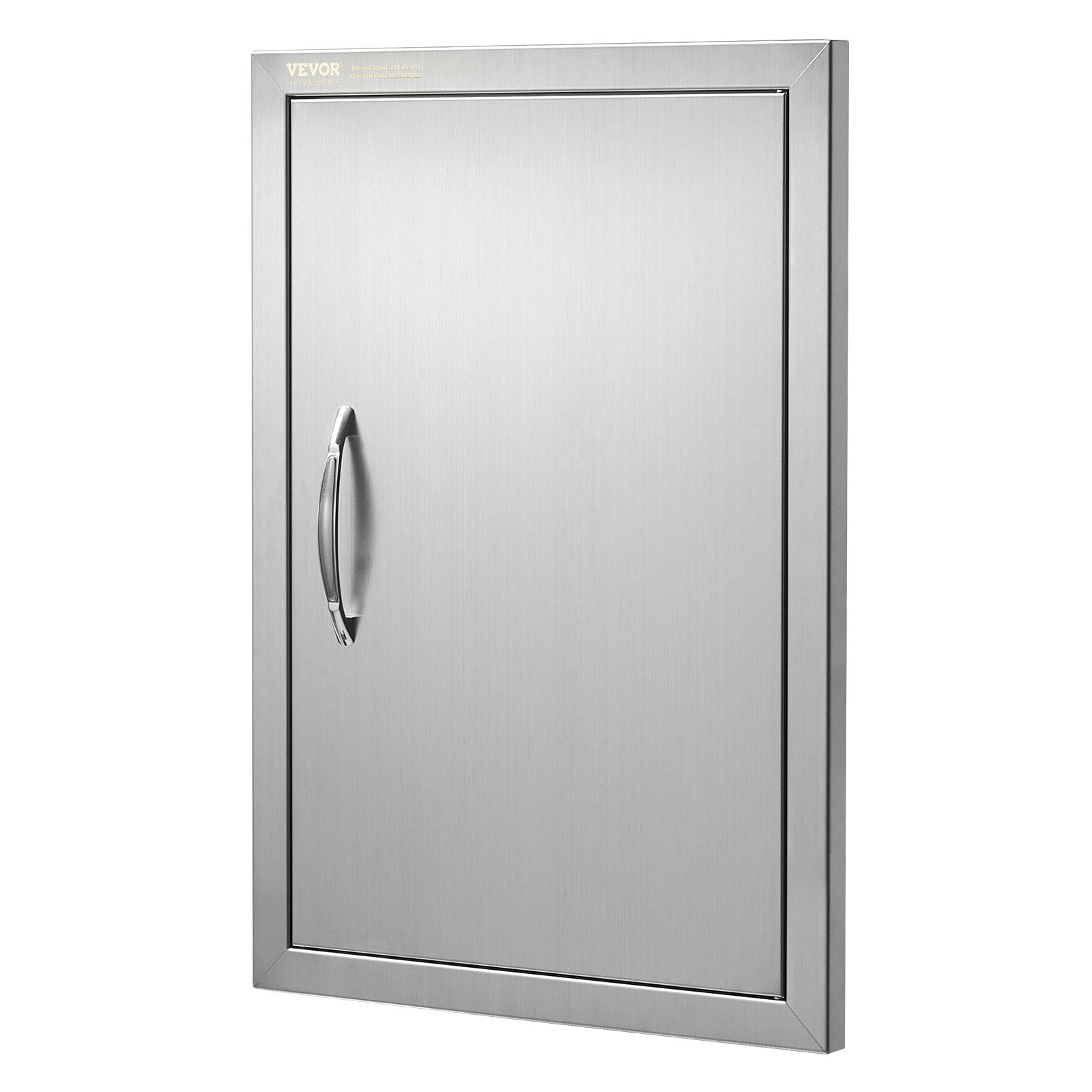 VEVOR BBQ Access Door, 18W x 24H Inch Single Outdoor Kitchen Door, Stainless Steel Flush Mount Door, Wall Vertical Door with Handle, for BBQ Island, Grilling Station, Outside Cabinet 