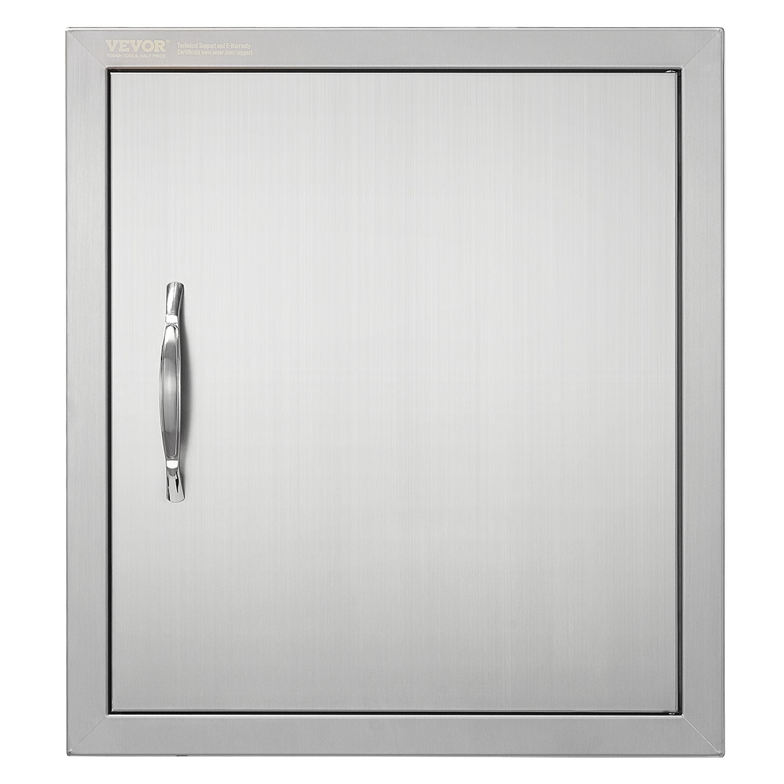 VEVOR BBQ Access Door, 18W x 20H Inch Single Outdoor Kitchen Door, Stainless Steel Flush Mount Door, Wall Vertical Door with Handle and Hook, for BBQ Island, Grilling Station, Outside Cabinet 
