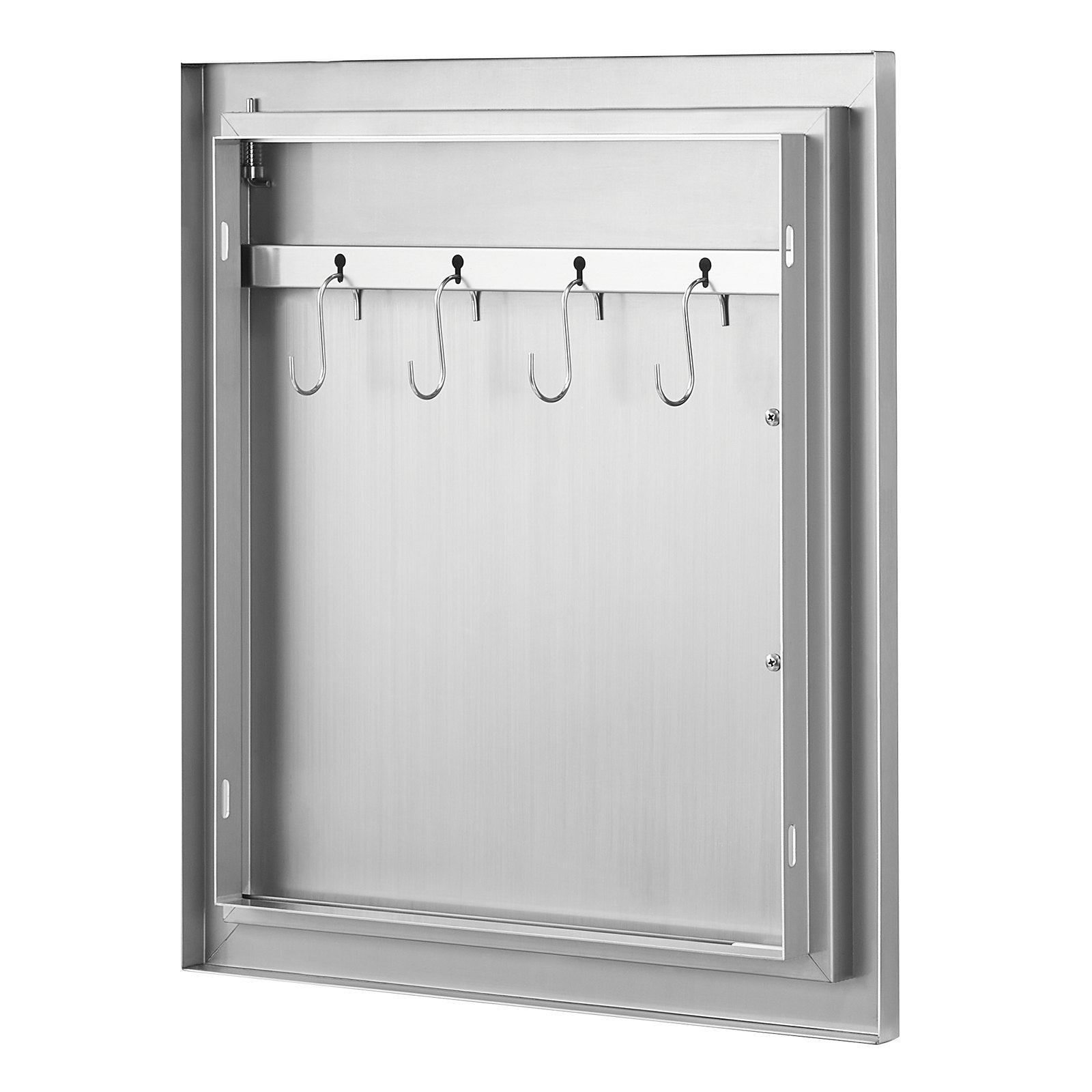 VEVOR BBQ Access Door, 18W x 20H Inch Single Outdoor Kitchen Door, Stainless Steel Flush Mount Door, Wall Vertical Door with Handle and Hook, for BBQ Island, Grilling Station, Outside Cabinet 