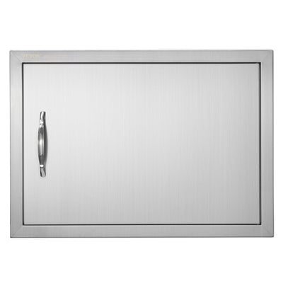 VEVOR BBQ Access Door, 24W x 17H Inch Single Outdoor Kitchen Door, Stainless Steel Flush Mount Door, Wall Vertical Door with Handle, for BBQ Island, Grilling Station, Outside Cabinet 