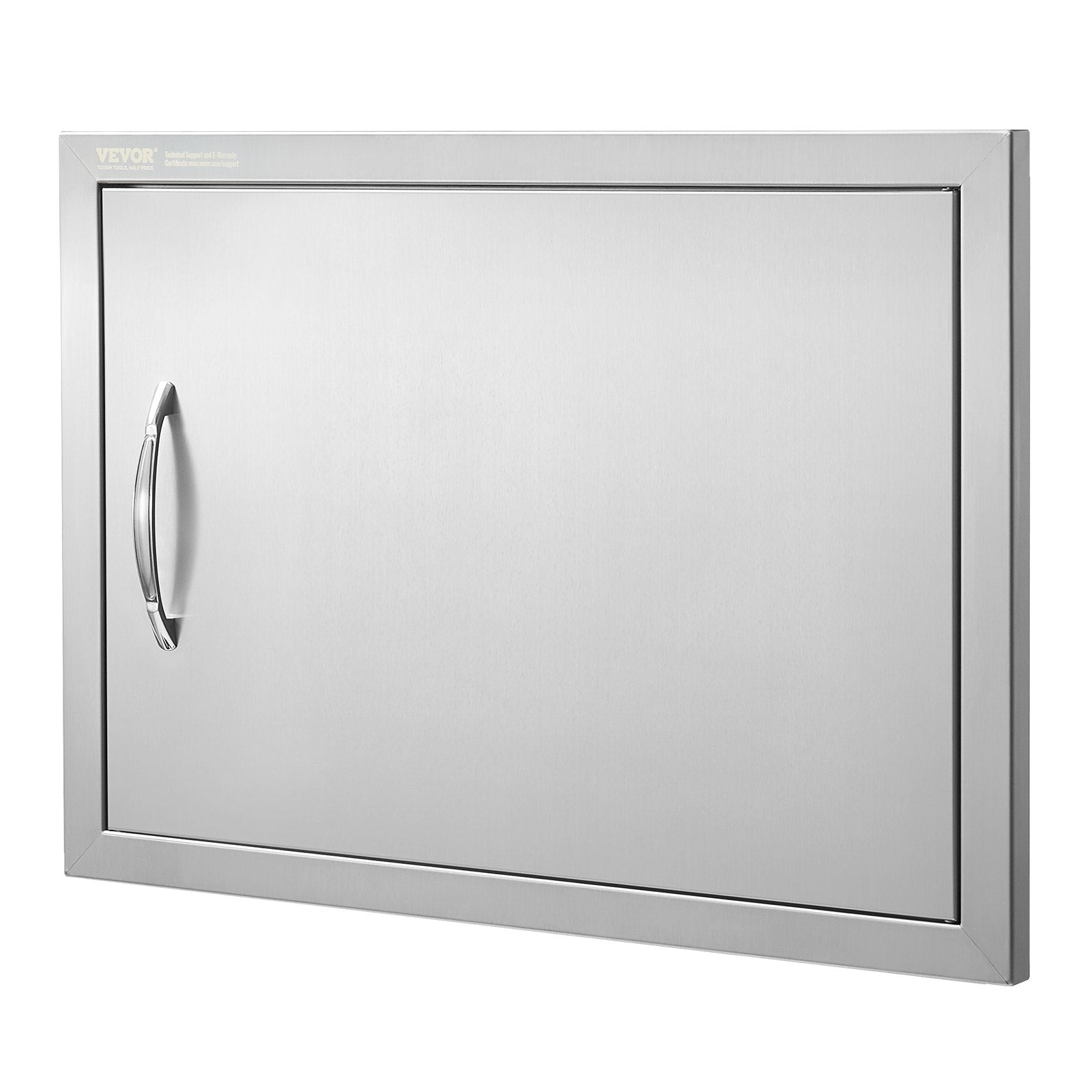 VEVOR BBQ Access Door, 24W x 17H Inch Single Outdoor Kitchen Door, Stainless Steel Flush Mount Door, Wall Vertical Door with Handle, for BBQ Island, Grilling Station, Outside Cabinet 