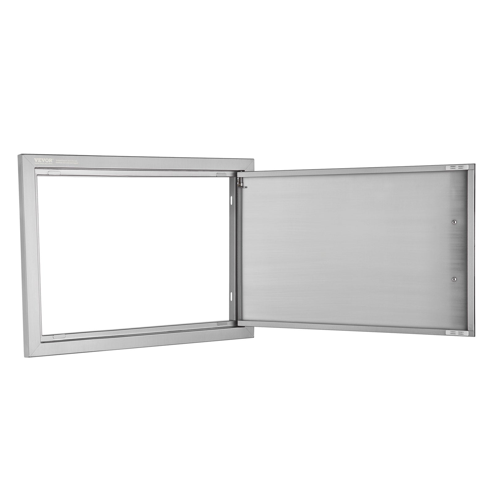 VEVOR BBQ Access Door, 24W x 17H Inch Single Outdoor Kitchen Door, Stainless Steel Flush Mount Door, Wall Vertical Door with Handle, for BBQ Island, Grilling Station, Outside Cabinet 
