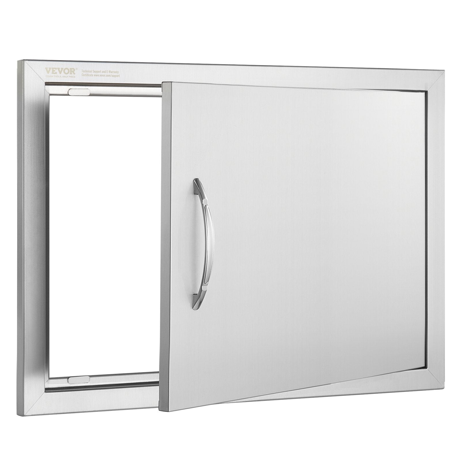 VEVOR BBQ Access Door, 24W x 17H Inch Single Outdoor Kitchen Door, Stainless Steel Flush Mount Door, Wall Vertical Door with Handle, for BBQ Island, Grilling Station, Outside Cabinet 