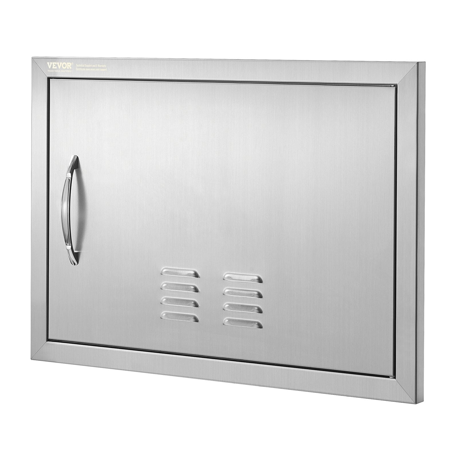 VEVOR BBQ Access Door, 24W x 17H Inch Single Outdoor Kitchen Door, Stainless Steel Flush Mount Door, Wall Vertical Door with Handle and vents, for BBQ Island, Grilling Station, Outside Cabinet 