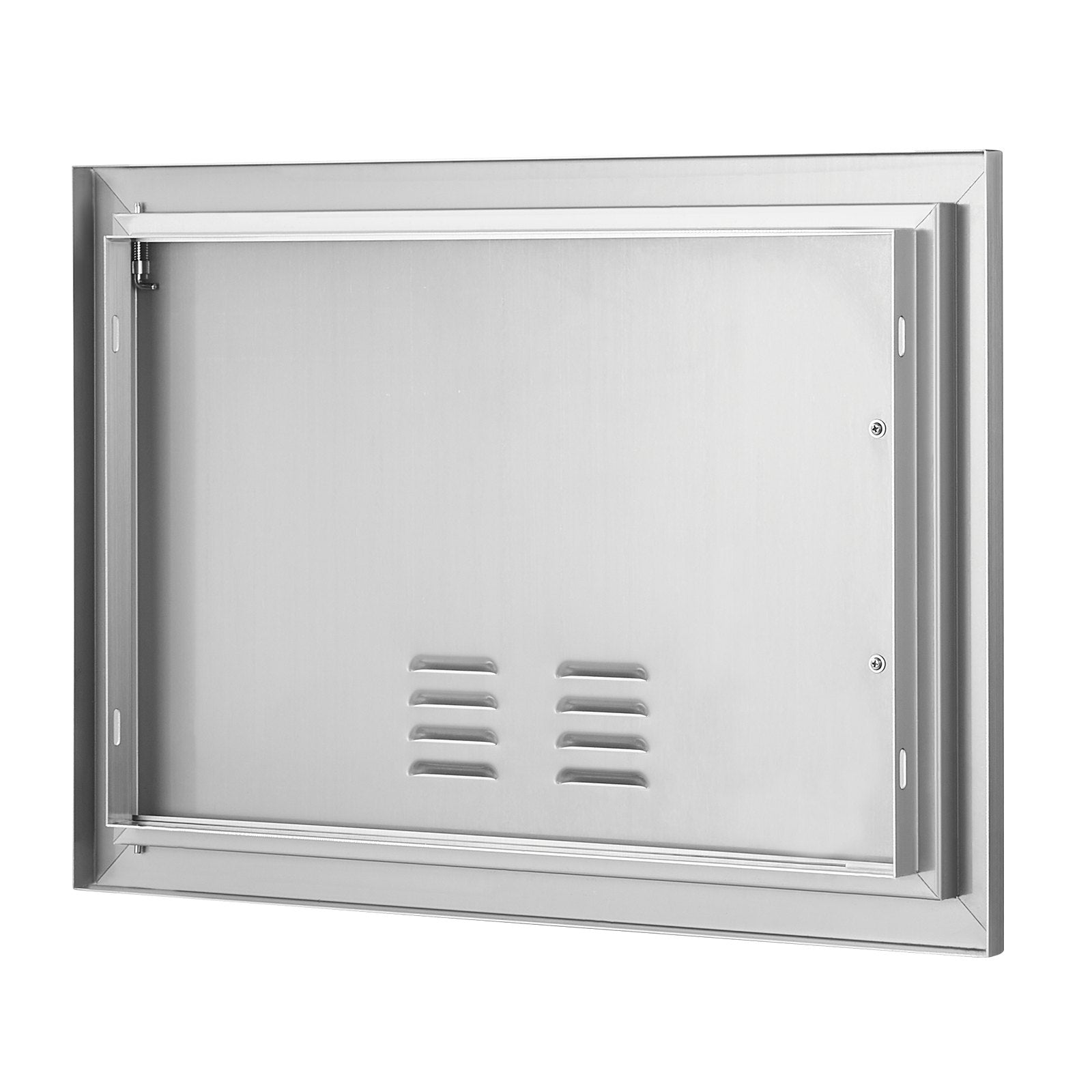 VEVOR BBQ Access Door, 24W x 17H Inch Single Outdoor Kitchen Door, Stainless Steel Flush Mount Door, Wall Vertical Door with Handle and vents, for BBQ Island, Grilling Station, Outside Cabinet 