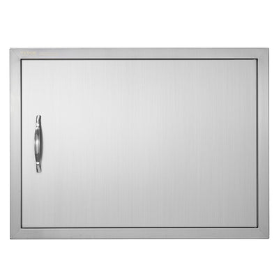 VEVOR BBQ Access Door, 27W x 20H Inch Single Outdoor Kitchen Door, Stainless Steel Flush Mount Door, Wall Vertical Door with Handle, for BBQ Island, Grilling Station, Outside Cabinet 