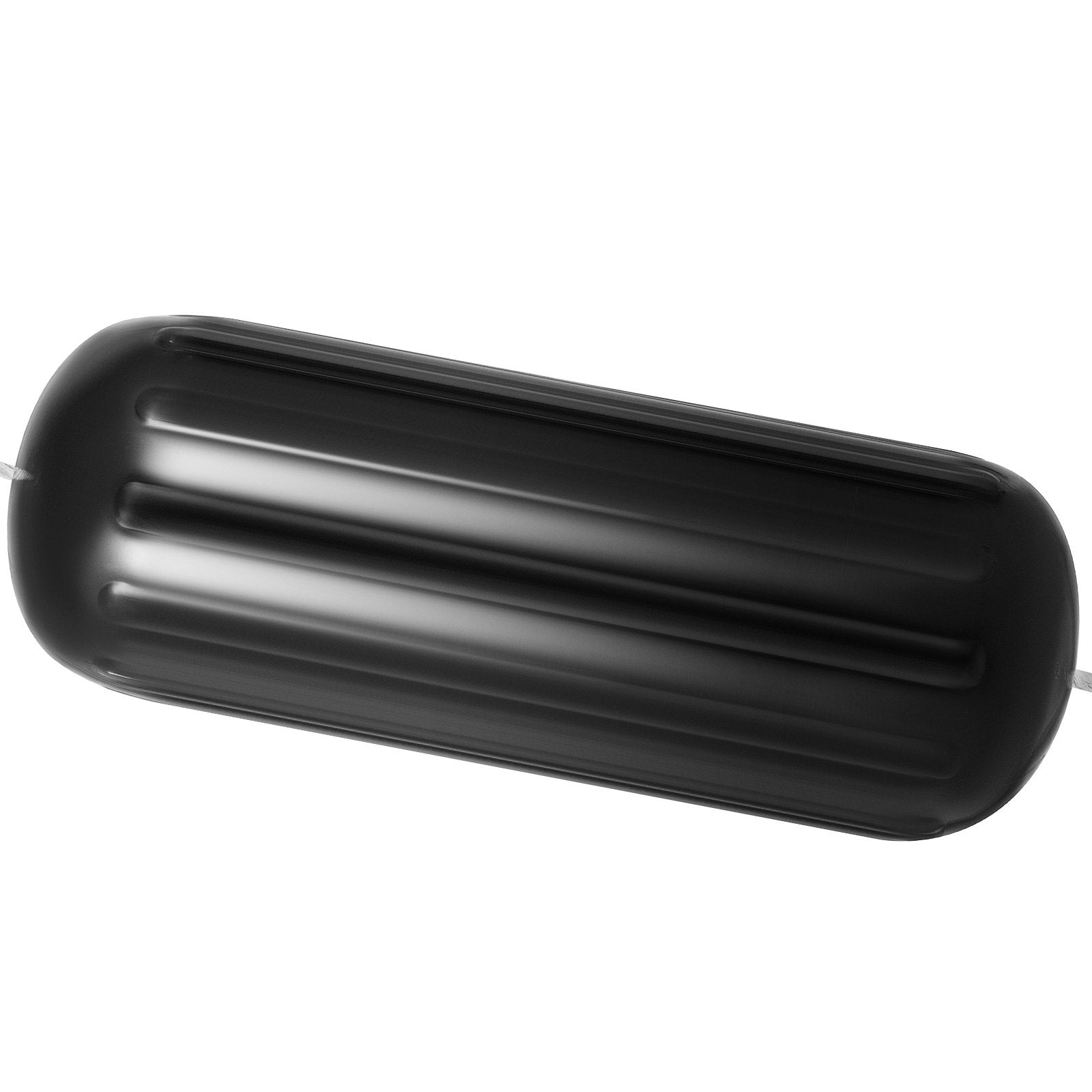 VEVOR Boat Fenders, 10" x 28" Ribbed Fender, 4 Pack Boat Bumpers, Hole Through Middle Ribbed Inflatable Boat Fender with 4 Ropes, for Pontoon Boat Sailboat, Ski Boat, Black 