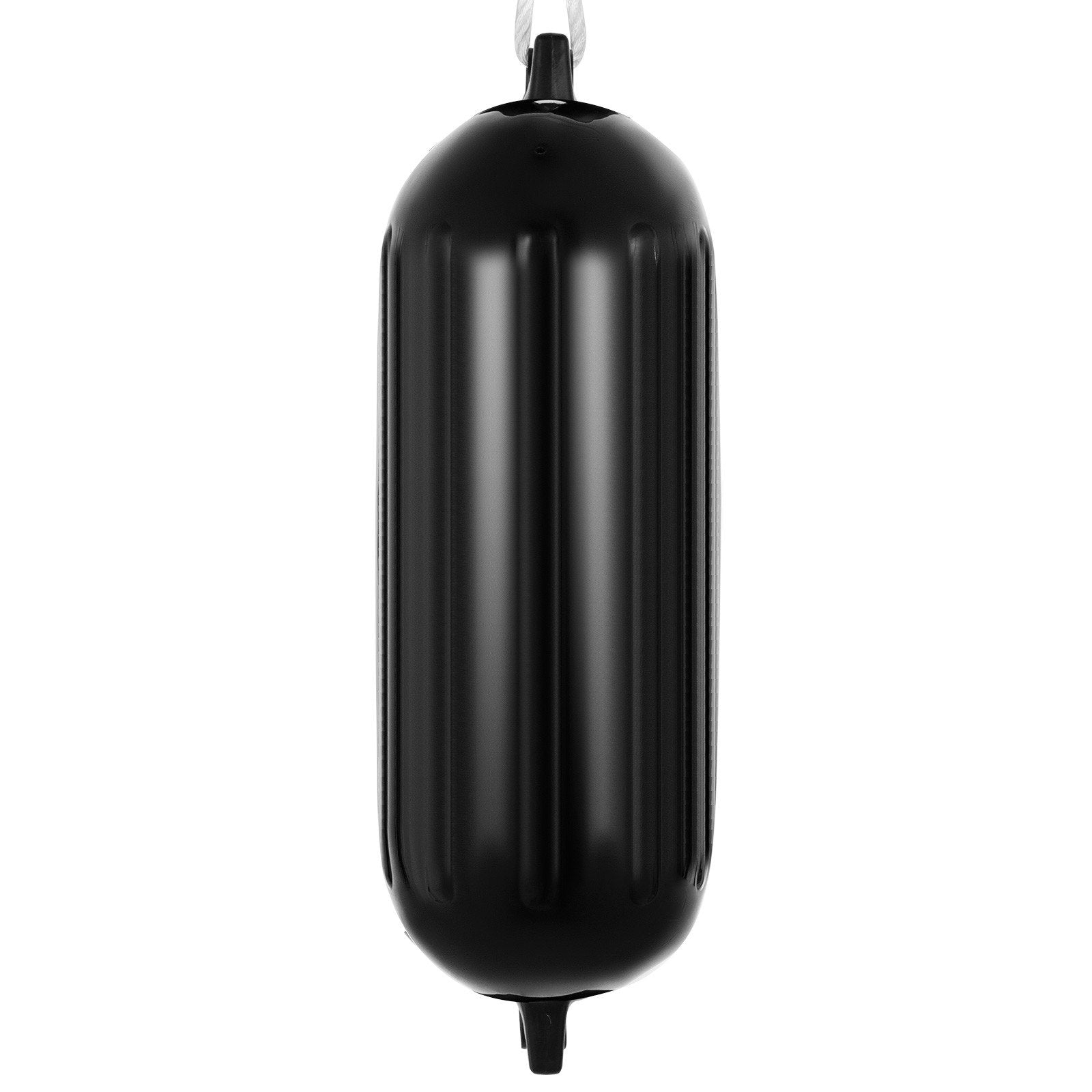 VEVOR Boat Fender 8.5 x 27 inches Black Boat Protection Pack of 4 Ribbed Twin Eyes Boat Fender Bumper and Pump to Inflate 